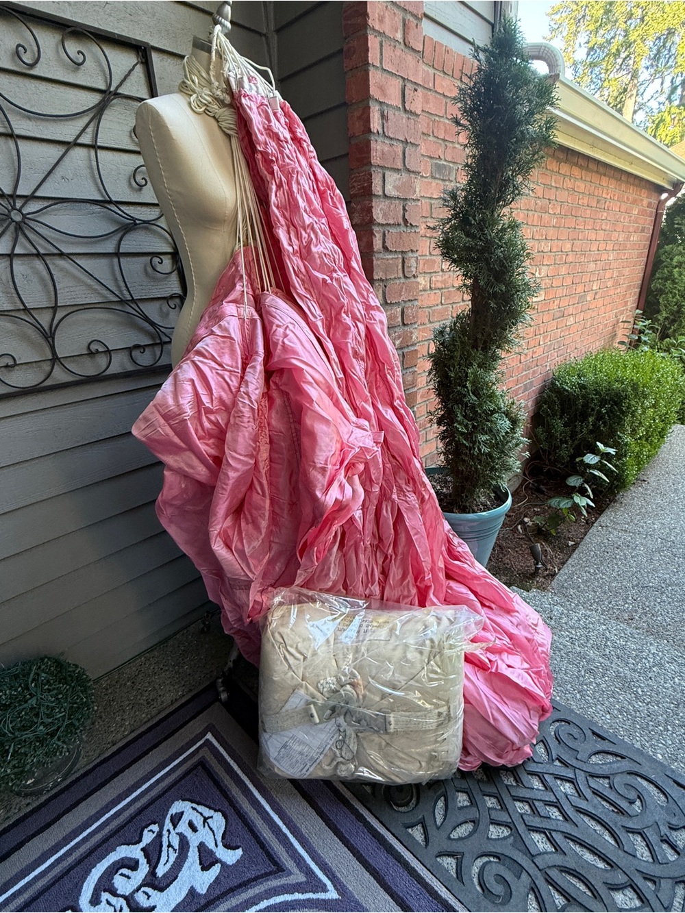 Cold War Period British Military - 28' Desert Pink Parachute (not functional)